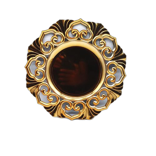 Assiette en plastique dorée 15342