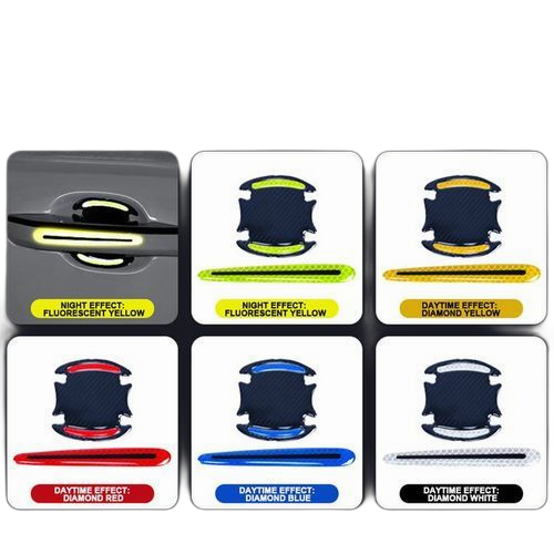 Autocollant de poignée de porte réfléchissant autocollant de protection de voiture autocollant d'avertissement rouge