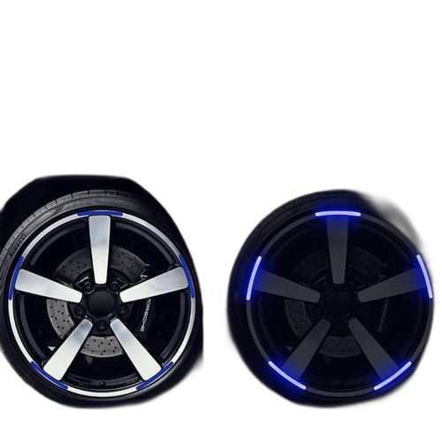 Autocollants réfléchissants bleus pour roues de voiture, autocollants d'avertissement pour pneus, 20 pièces