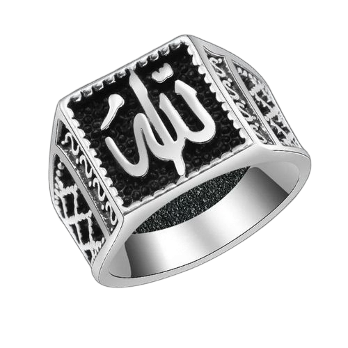 Bague en acierinoxydable synthétique allah sans boite blanc