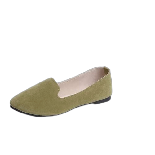 Ballerine en daim vert