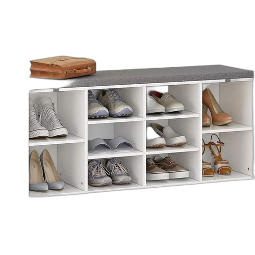 Banc à chaussures homefort avec coussin banc à chaussures à 10 cubes