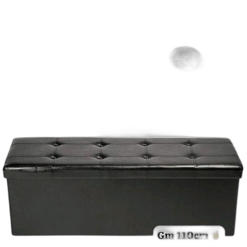 Banc rangement pliable pour la maison petit repose piedsjusqu'à 300 kg (noir) – Image 3