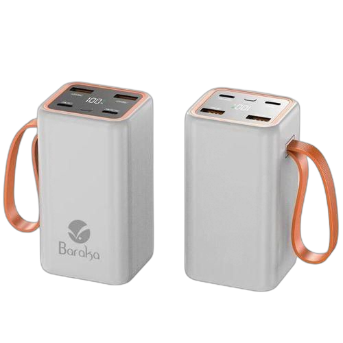 Baraka power bank 20000mah avec 1 entrée micro/type c et 4 câble de charge