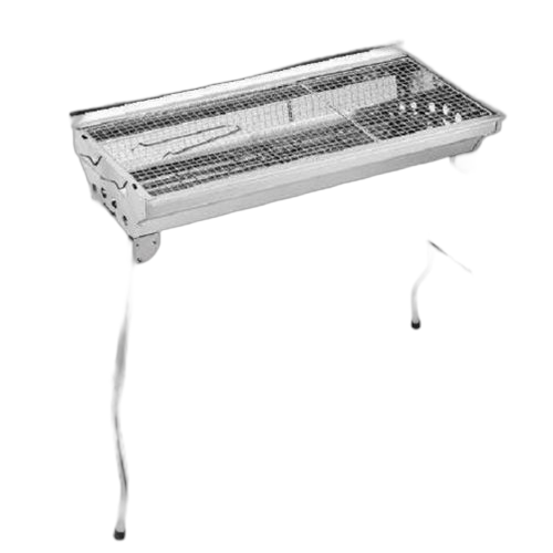 Barbecue au charbon de bois portable + planche et couteaux