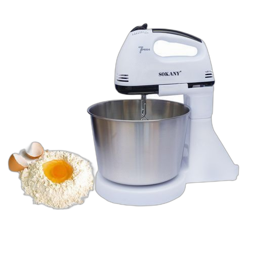 Batteur electrique avec bol 2 litres 7 vitesses 200 w blanc