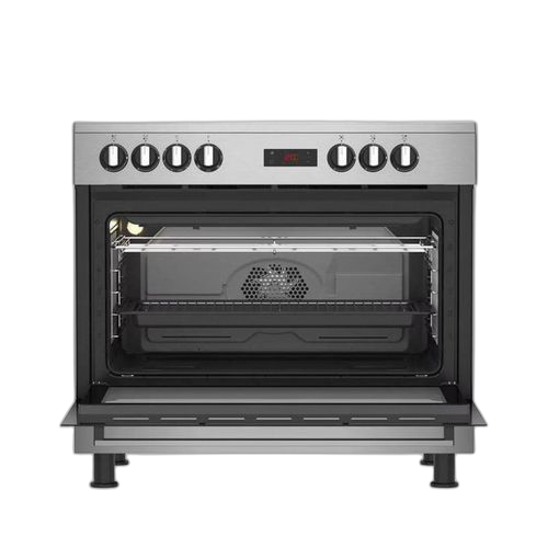 Beko cuisinière 5 feux 90x60 a gaz + four electric full option inox