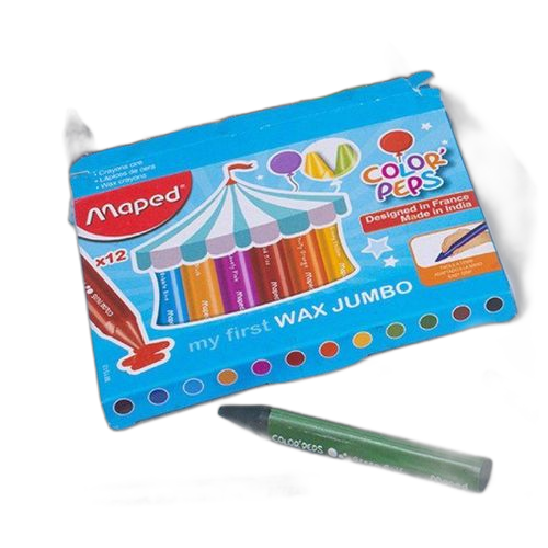 Boîte de 12 crayons de couleur en cire – maped color'peps wax jumbo
