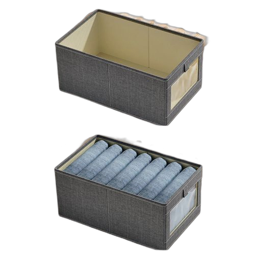 Boîte de rangement en tissu fenêtre visible armoire vêtements pantalon tiroir boîte de rangement