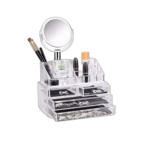 Boite rangement de maquillage avec miroir