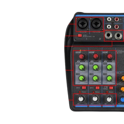 Bomge 2 kanaals mixer dj mixing console met bluetooth 48v phantom power monitor karaoke systeem usb mixer audio
