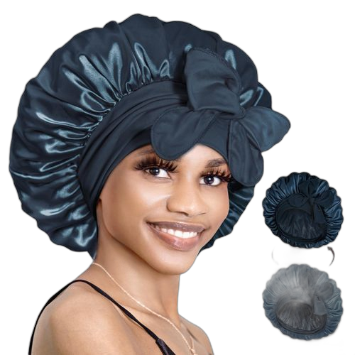 Bonnet satin en soie pour femmes taille de tête ajustable rouge