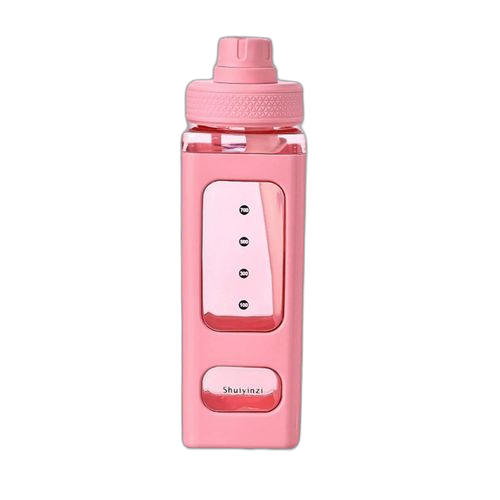 Bouteille d'eau avec paille en plastique, tasse de voyage, thé, jus, lait, shaker rose