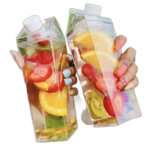 Bouteille d'eau incassable en forme de brique de lait 1000ml vert