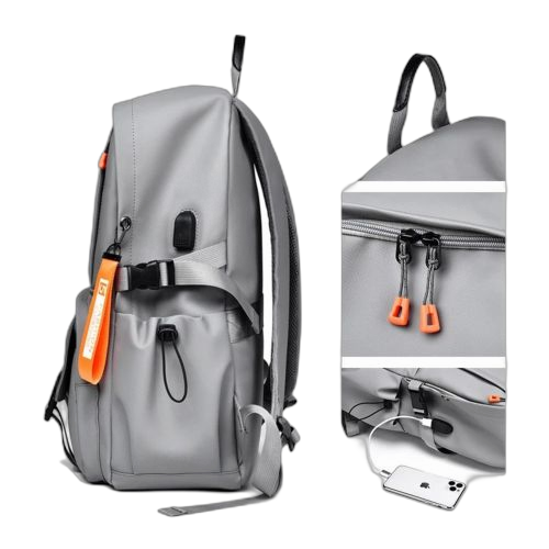 Br sac à dos cuir multifonction unisexe gris