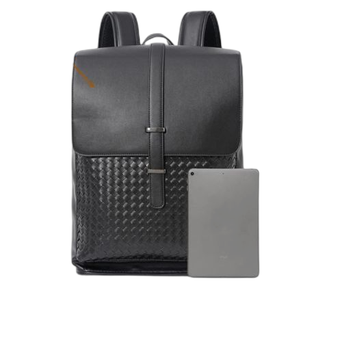 Br sac à dos en cuir pu souple pour homme sac ordinateur portable, voyage, école noir, design moderne