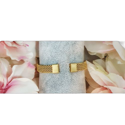 Bracelet jonc torsadé en plaqué or