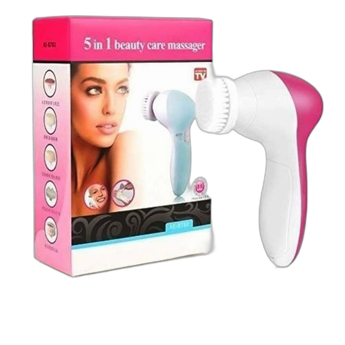 Brosse masseur multifonctions visage electrique blanc rose