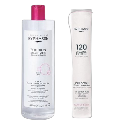 Byphasse generic eau micellaire et cotton disque 120 pièce