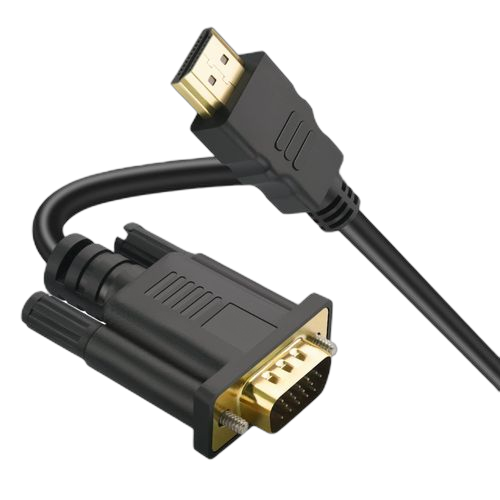 Câble adaptateur hdmi vers vga pour moniteur d'ordinateur hdtv noir