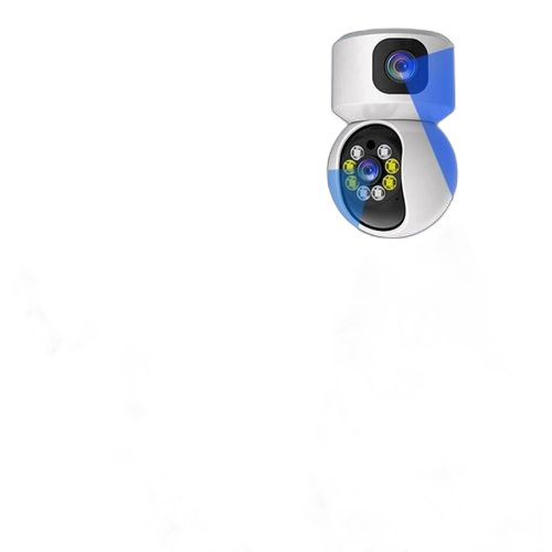 Caméra de sécurité intérieure à double objectif 2mp x 2, wifi sans fil, suivi de mouvement, vision nocturne couleur
