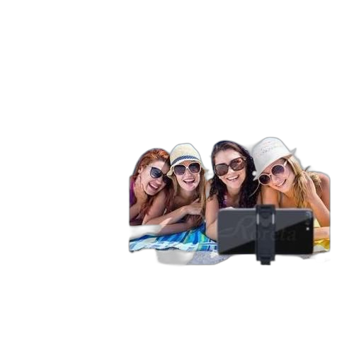 Canne a selfie convertible en trépied avec télécommande bluetooth noir