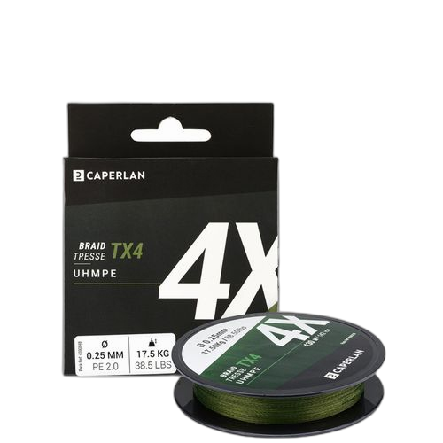 Caperlan tresse peche aux leurres tx4 kaki 130m