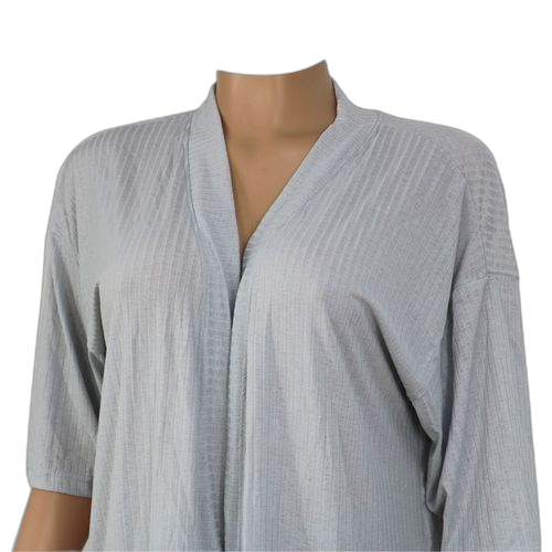 Cardigan manches courtes coton gris