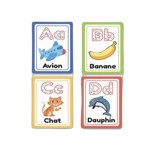 Cartes éducatives effaçables des lettres de l'alphabet pour enfants résistantes à l'eau