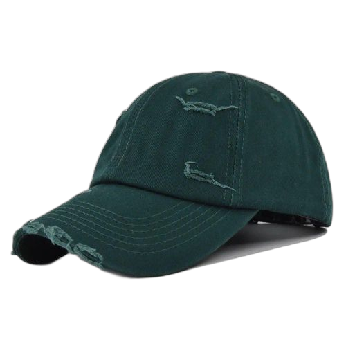 Casquette de baseball rétro délavée effet usée en denim unisexe orange