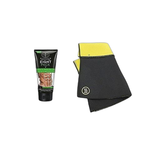 Ceinture de sudation intensive ventre plat brûle graisse noir jaune plus crème amincissante.