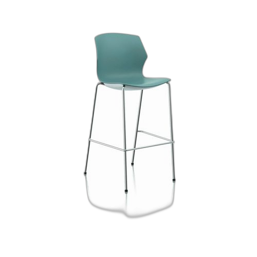 Chaise de bar bleu pieds en metal