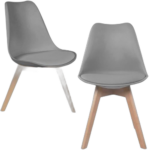 Chaise scandinave coque pp avec coussin grise