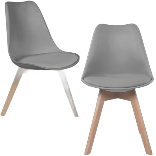 Chaise scandinave coque pp avec coussin grise