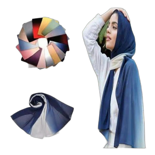 Écharpe pour femme en fil de coton dégradé hijab musulman châle long wrap foulards