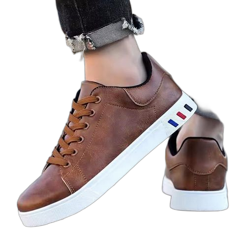 Chaussures de class marron en cuir baskets légères décontractées – Image 3