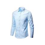 Chemise longue manche bleue ciel