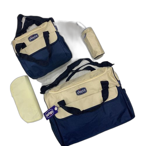Chicco sac à langer 5 pièces ( bleu beige 2 sacs trousse biberon trousse accessoire tapis langer