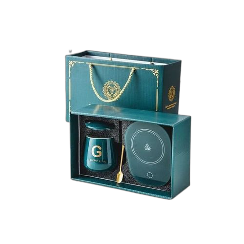Coffret cadeau tasse à café et plaque chauffante – contrôle température vert