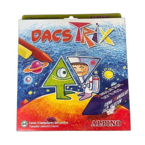 Coffret de 24 crayons triangulaires en cire alpino dacs trix