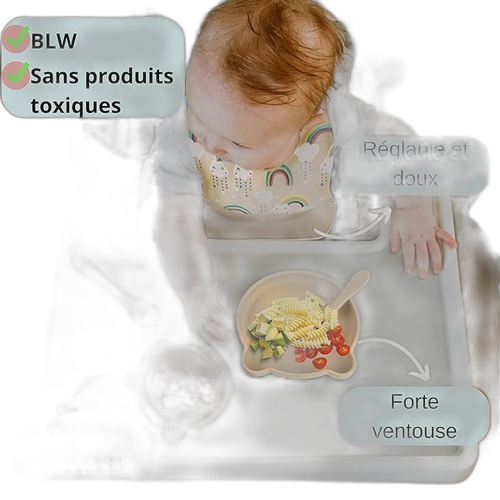 Coffret repas bébé silicone pour la diversification