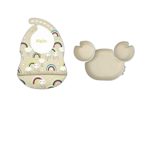 Coffret repas bébé silicone pour la diversification 5 pieces