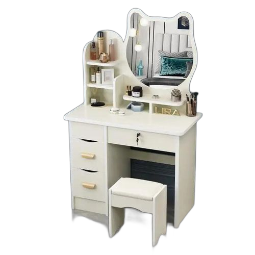 Coiffeuse avec miroir et lumières maquillage cat blanc