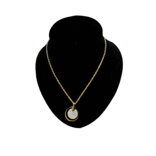 Collier pendantif strass en acier inoxydable