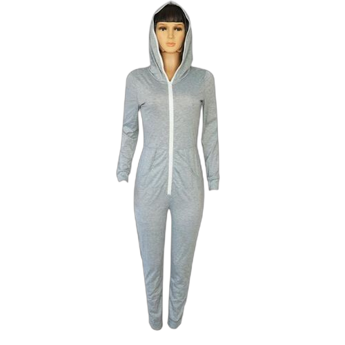 Combinaison pour femme en coton gris
