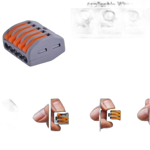 Connecteurs d'écrou de fil à levier 60 pièces, connecteur de fil d'épissure compact, kit d'assortiment de connecteurs électriques 2 3 5 ports pour un câblage rapide 28 12 awg