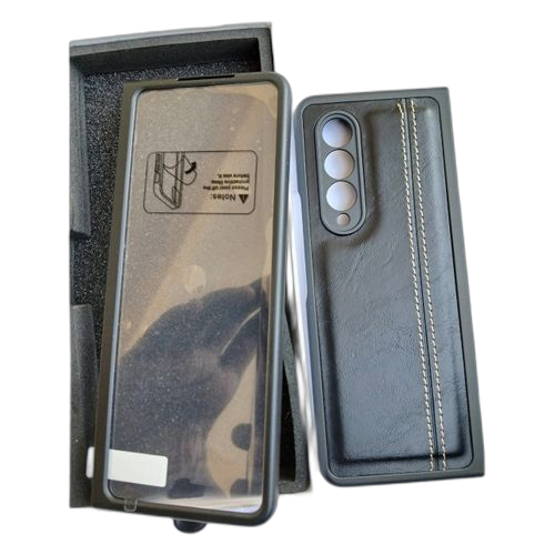 Coque de téléphone 360 de luxe en cuir pu, plus habillage blindé fold 5