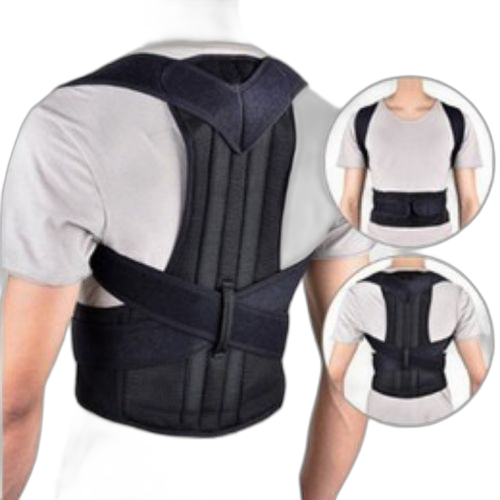 Correcteur de posture dos épaules unisexe lavable et ajustable noir