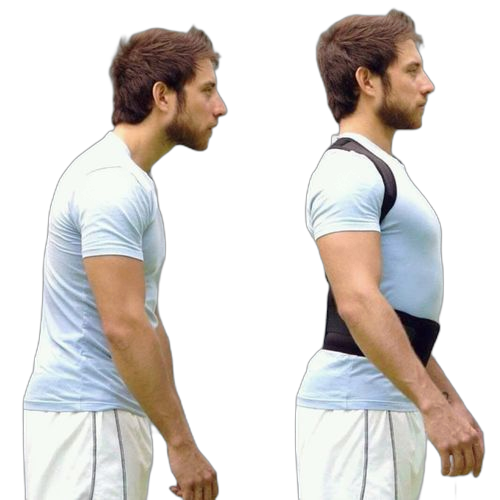 Correcteur de posture support lombaire réglable pour dos clavicule noire