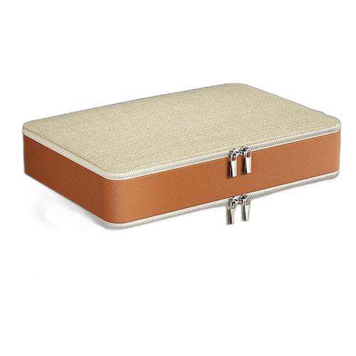 Couche double sac de rangement portable avec fermeture éclair et poignée renforcée 63*43*35cm